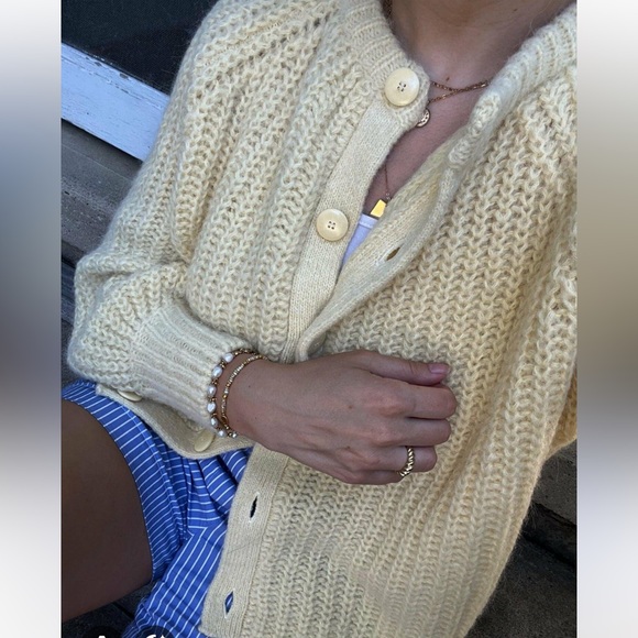 Sezane Emile cardigan butter yellow xxs with free tote bag/ NWT - Picture 13 of 13